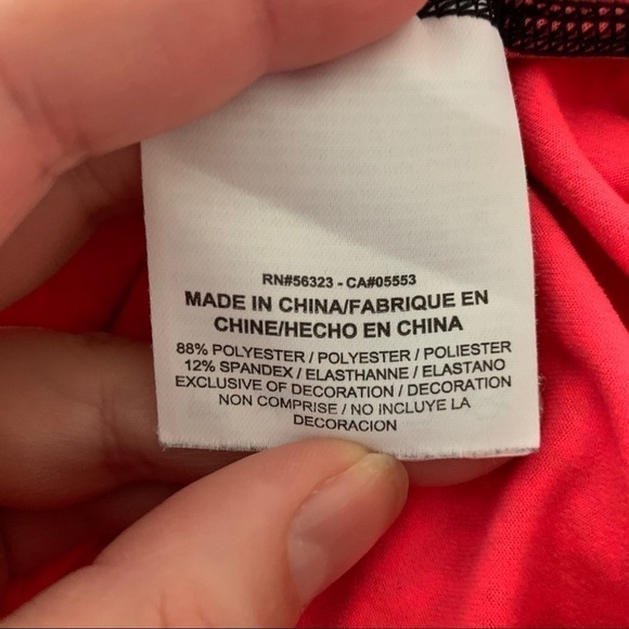 Nike Dri-Fit 3/4 Sleeve Orange and Black Top - Picture 4 of 5